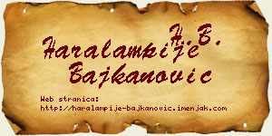 Haralampije Bajkanović vizit kartica